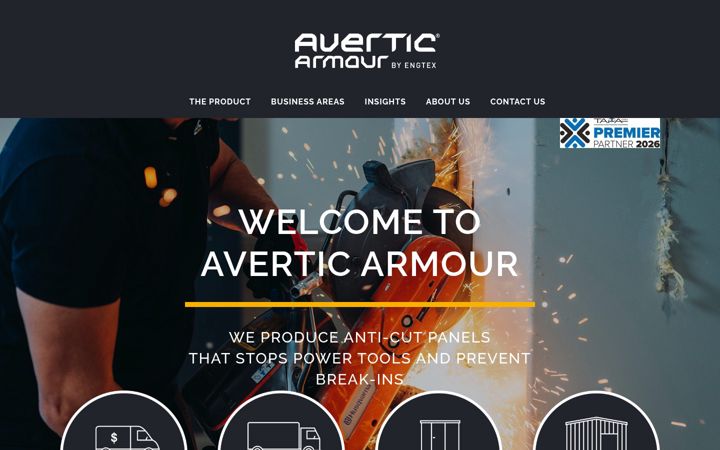 Screenshot of averticarmour.com