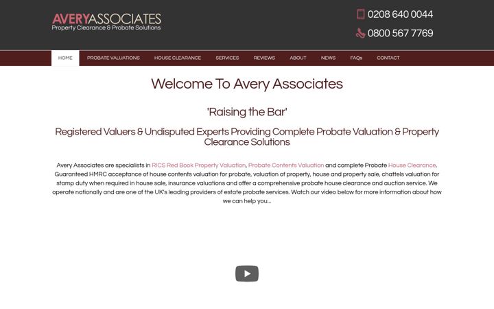 Screenshot ta' averyassociates.co.uk