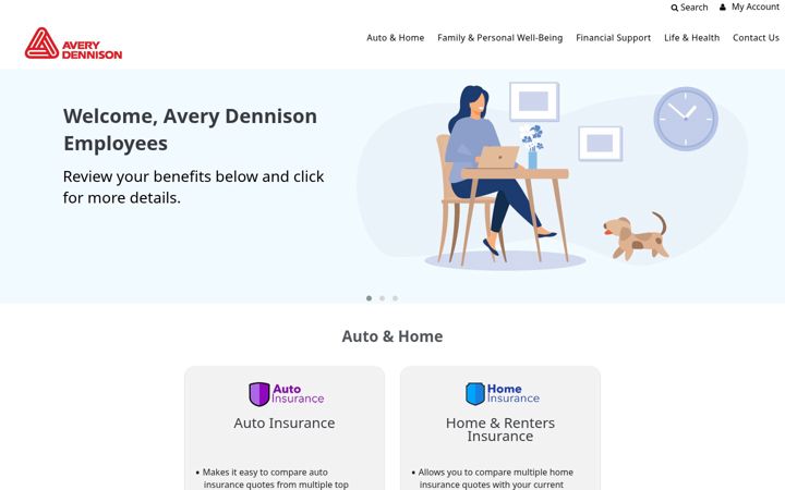 Screenshot of averydennisonvoluntarybenefits.com