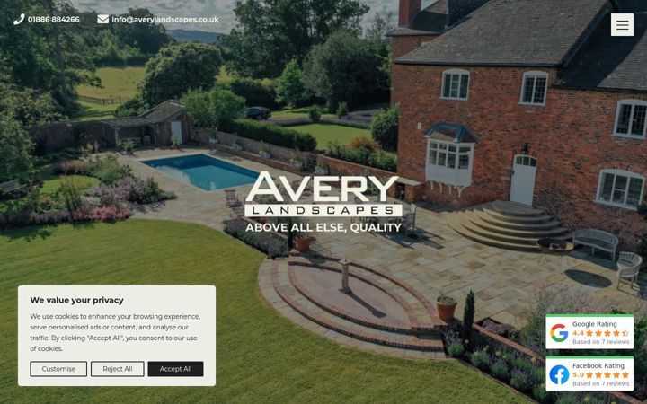 Screenshot of averylandscapes.co.uk