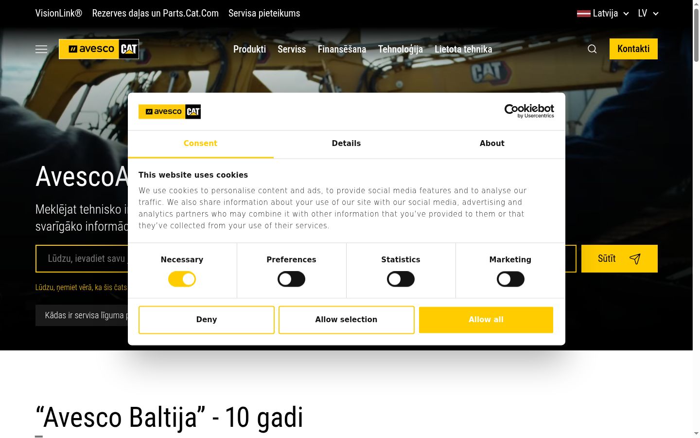 Screenshot tal-banner tal-kunsens muri qabel kwalunkwe interazzjoni