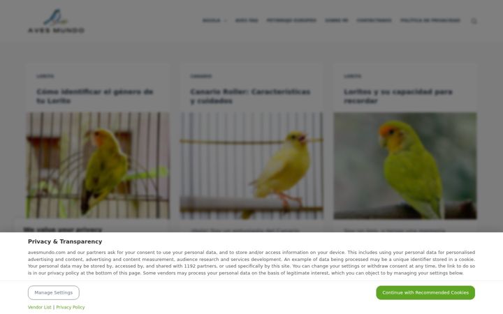 Screenshot of avesmundo.com