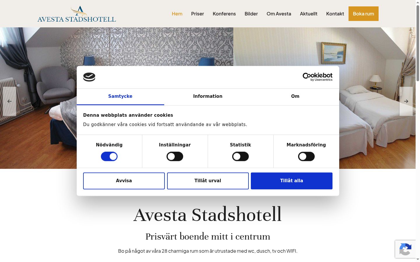Screenshot of the consent banner shown before any interaction