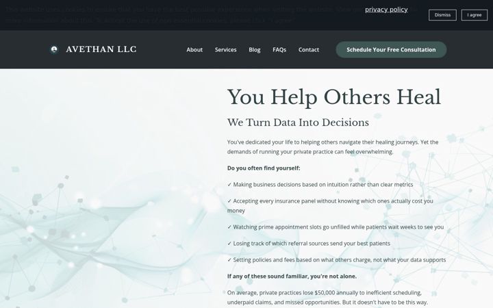 Screenshot of avethanllc.com