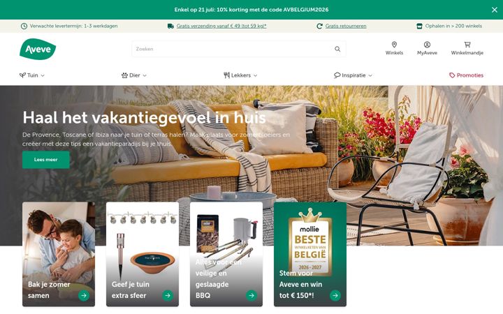 Screenshot of aveve.be
