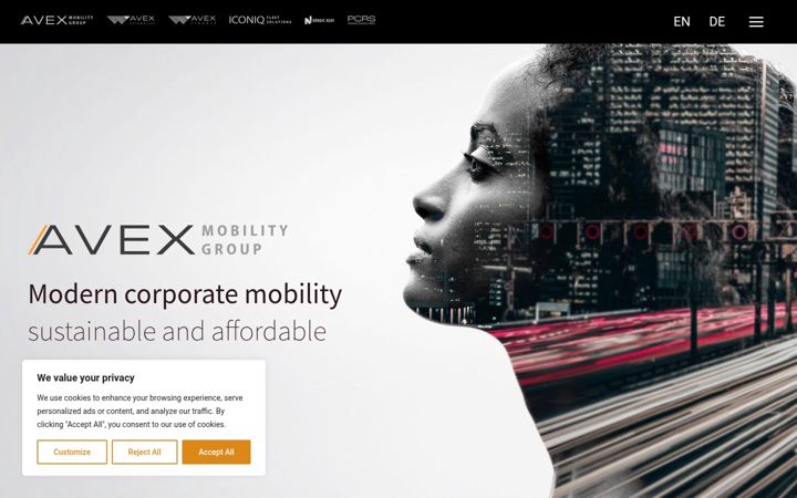 Screenshot of avexmobility.com