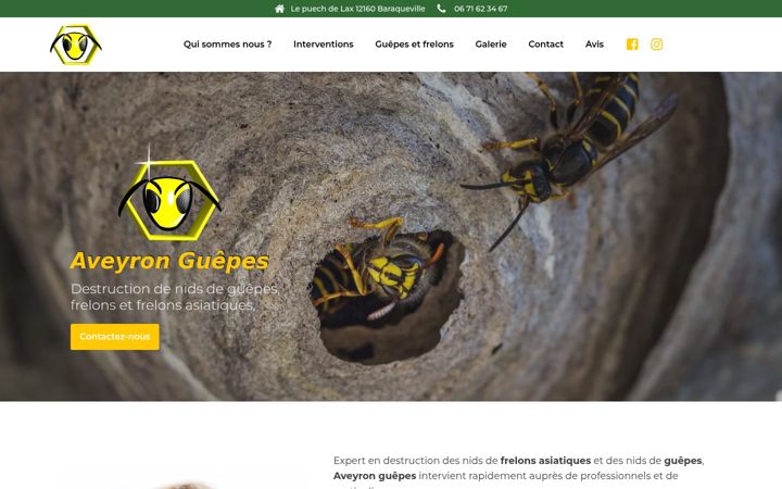 Snimka zaslona za aveyron-guepes.fr