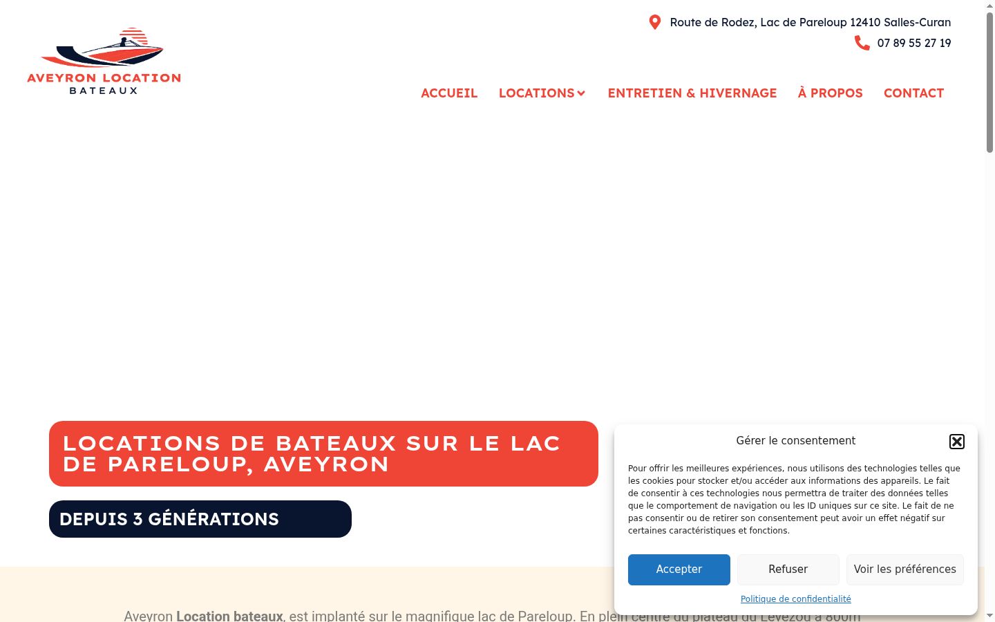 Screenshot of the consent banner shown before any interaction