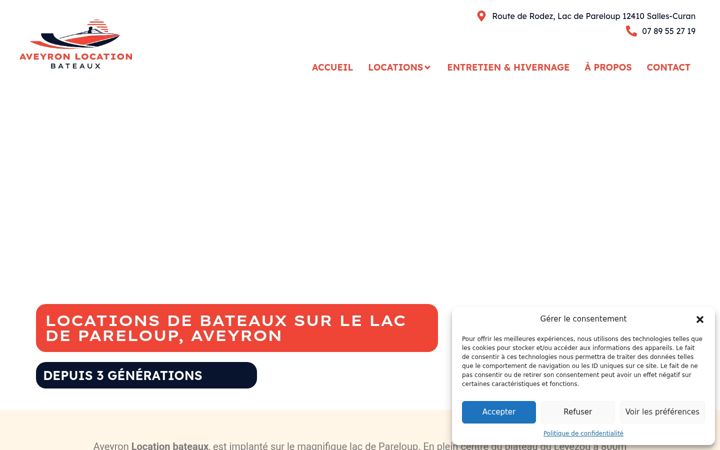 Screenshot of aveyronlocationbateaux.fr