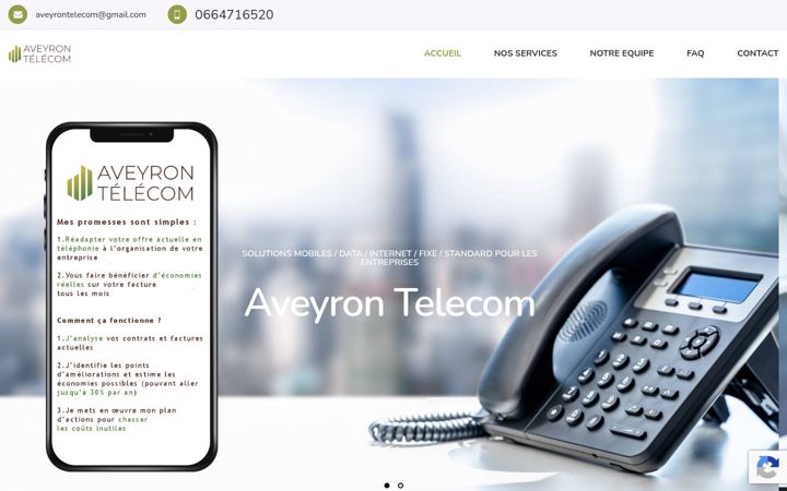 Snimka zaslona za aveyrontelecom.fr