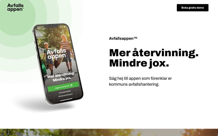 Screenshot of avfallsappen.se