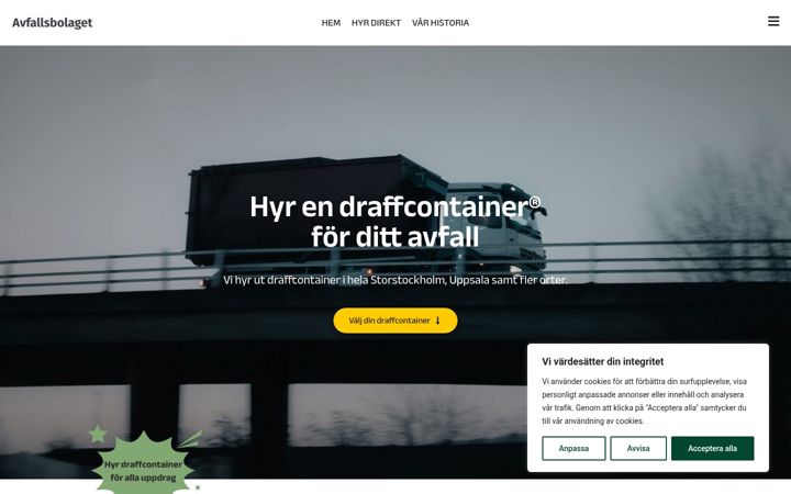 Screenshot of avfallsbolaget.se