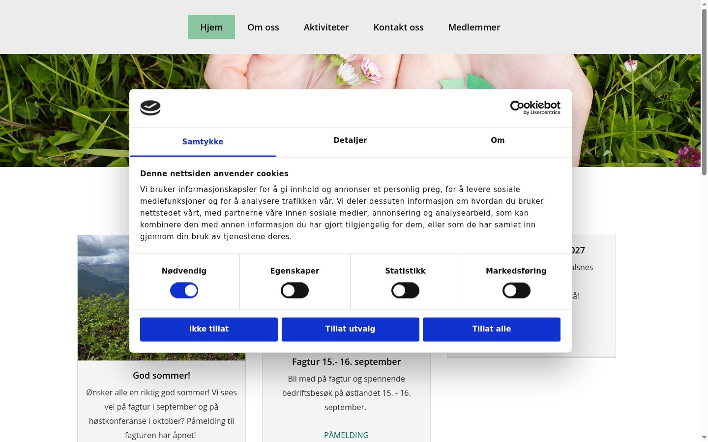 Snímka obrazovky banera súhlasu zobrazeného pred akoukoľvek interakciou