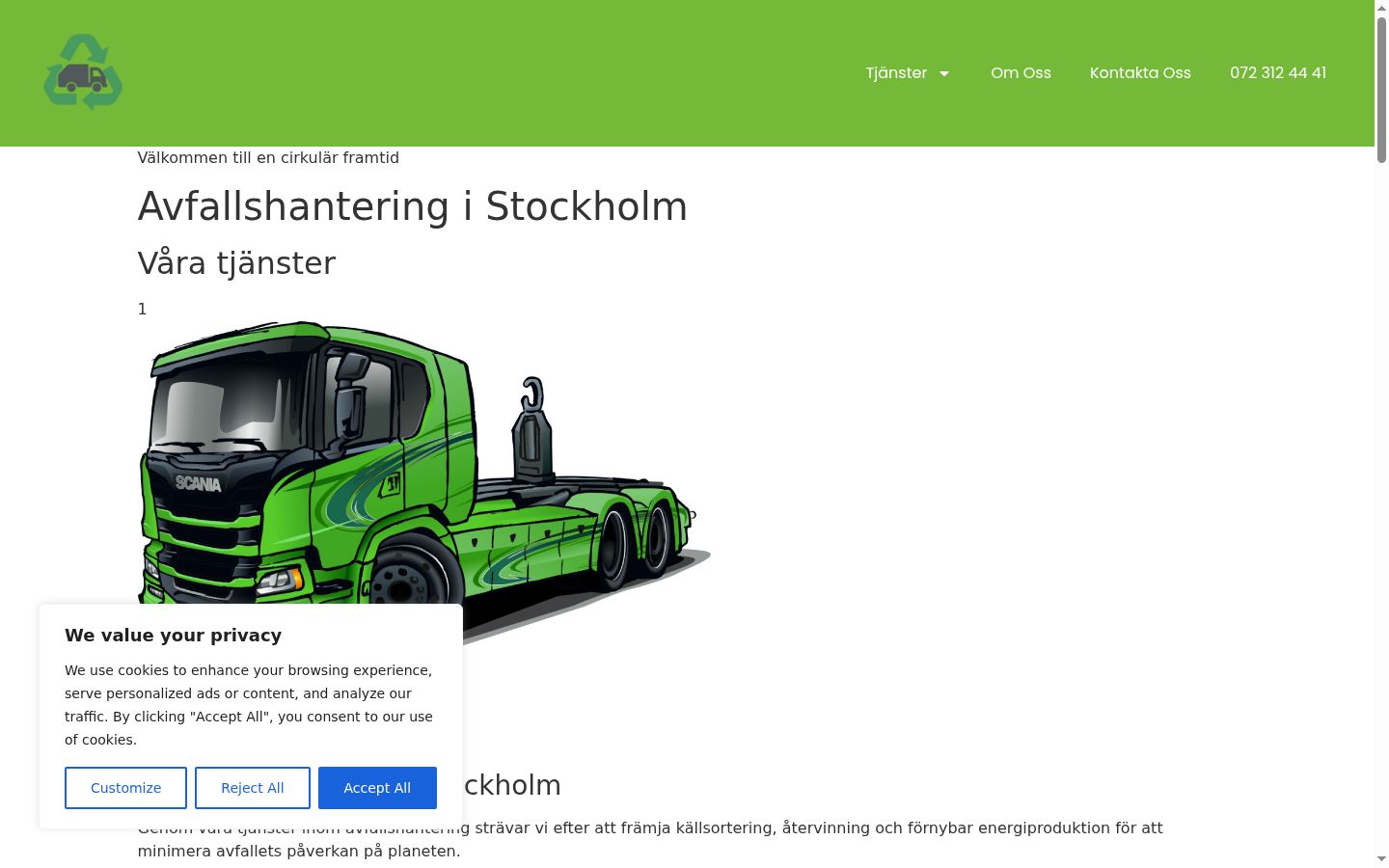 Screenshot des Einwilligungsbanners vor jeglicher Interaktion