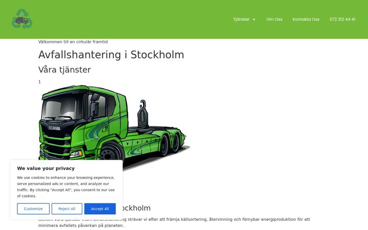 Screenshot of avfallshantering-stockholm.nu