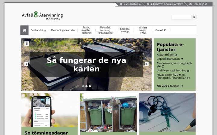 Screenshot of avfallskaraborg.se