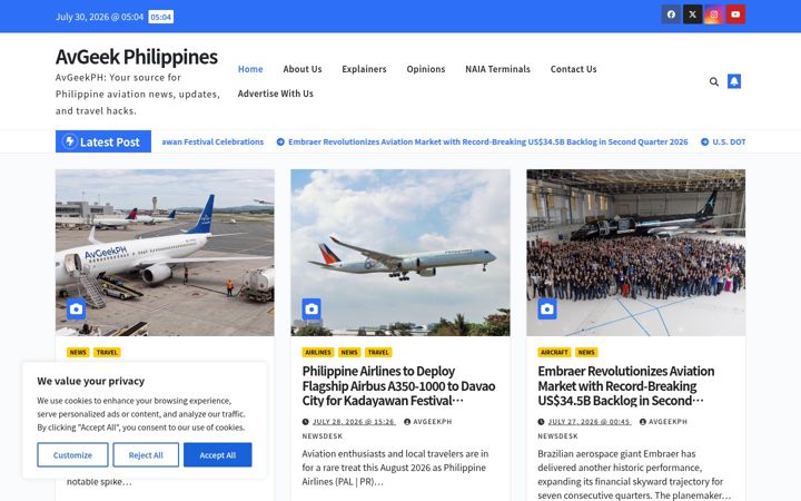 Screenshot of avgeek.ph