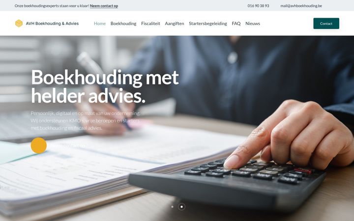 Screenshot of avhboekhouding.be