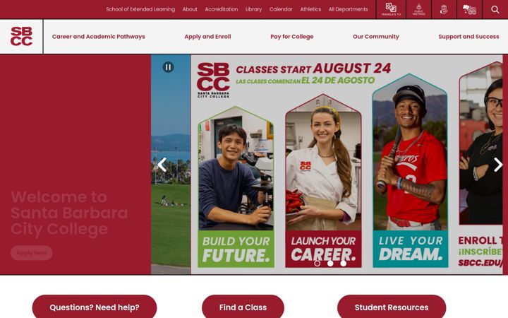 Screenshot of avi.sbcc.edu