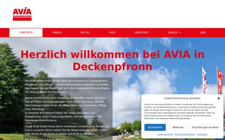 Screenshot of avia-deckenpfronn.de
