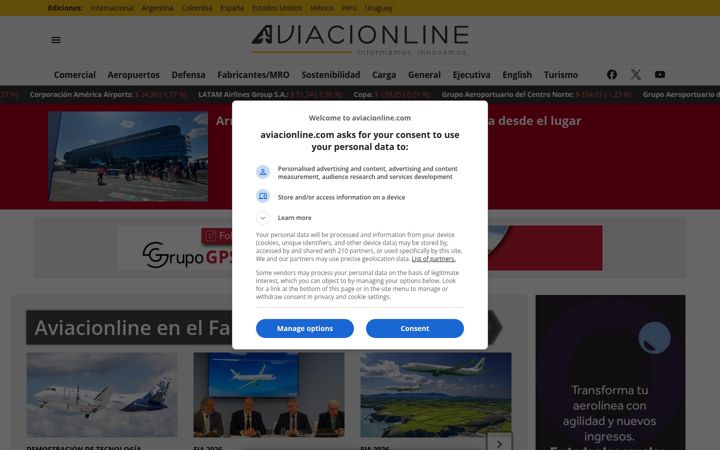 Screenshot of aviacionline.com