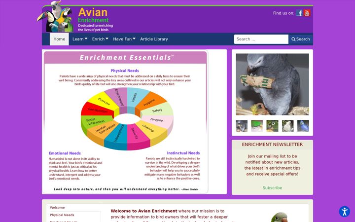 Screenshot of avianenrichment.com