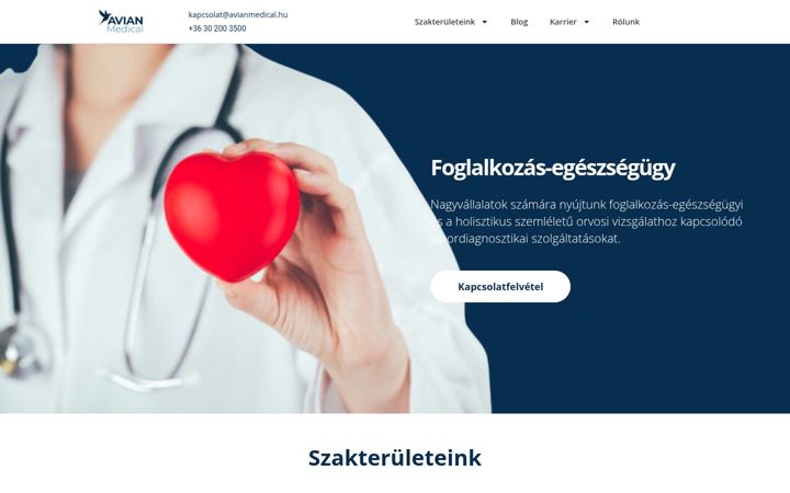 Screenshot of avianmedical.hu
