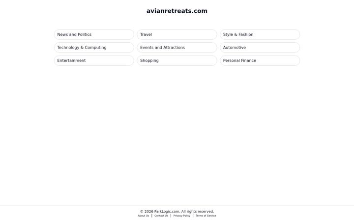 Screenshot of avianretreats.com