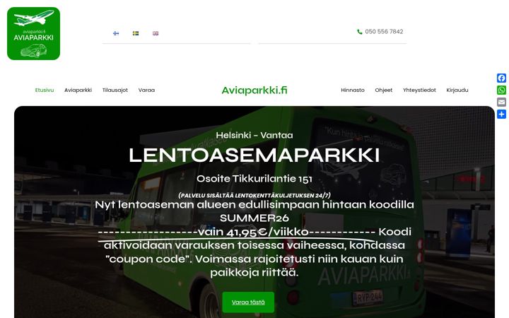 Screenshot of aviaparkki.fi