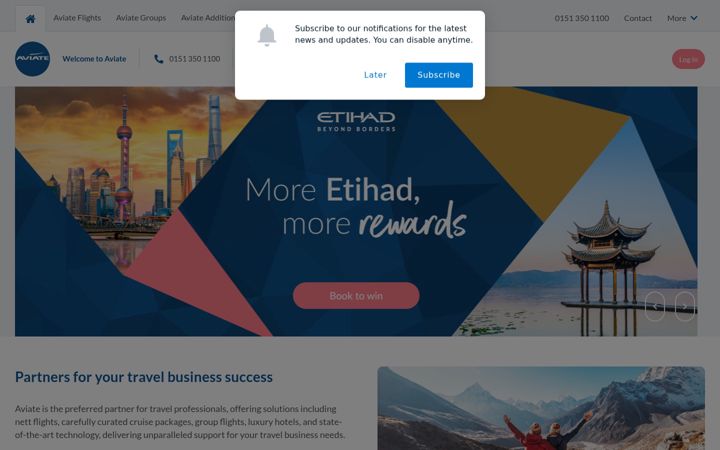 Screenshot of aviateworld.com
