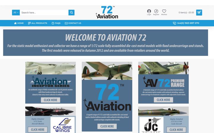 Screenshot of aviation72.co.uk