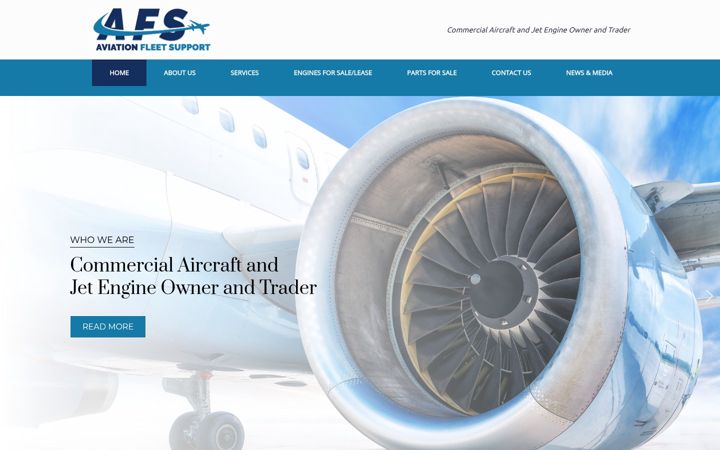 Screenshot of aviationfleetsupport.com