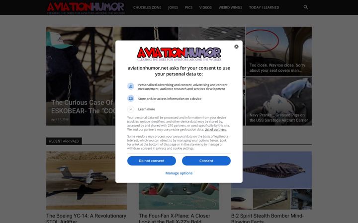 Screenshot of aviationhumor.net