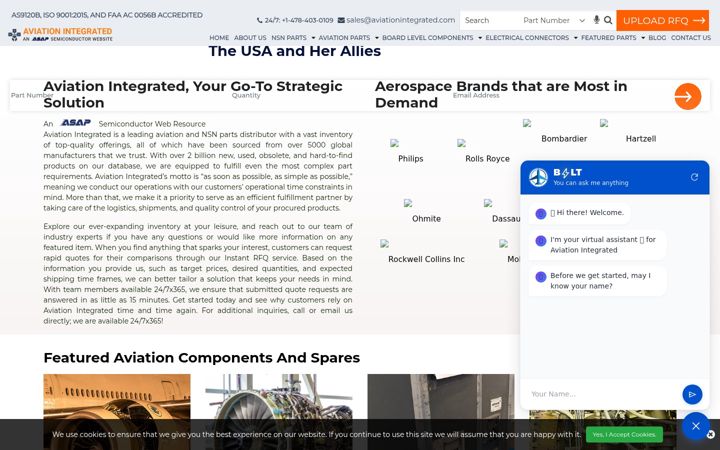 Screenshot of aviationintegrated.com