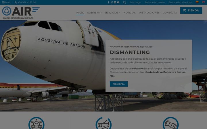 Screenshot of aviationinternationalrecycling.com