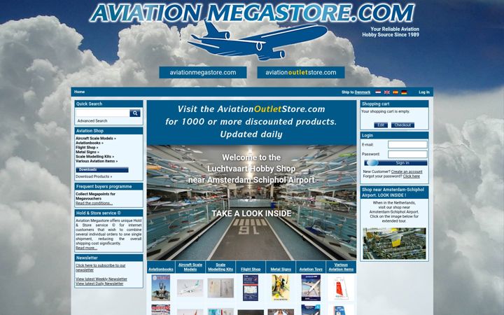 Screenshot of aviationmegastore.com