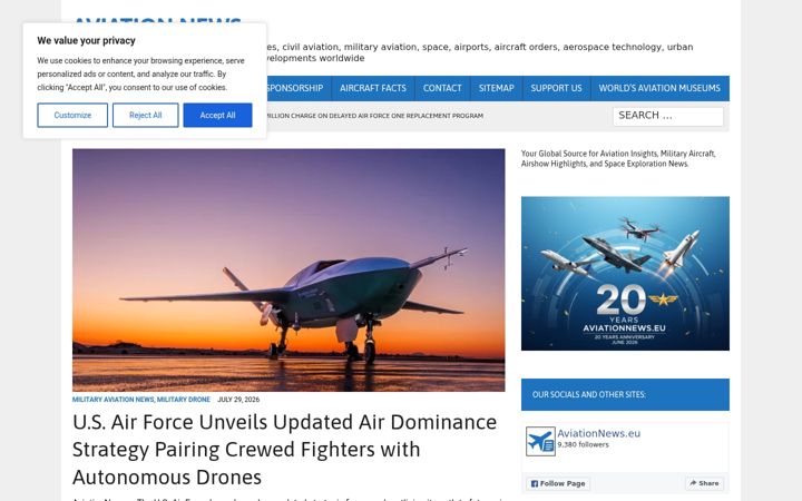 Screenshot of aviationnews.eu