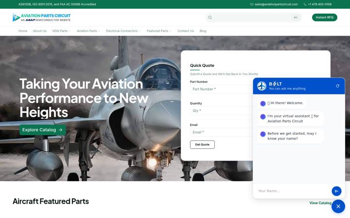Screenshot of aviationpartscircuit.com