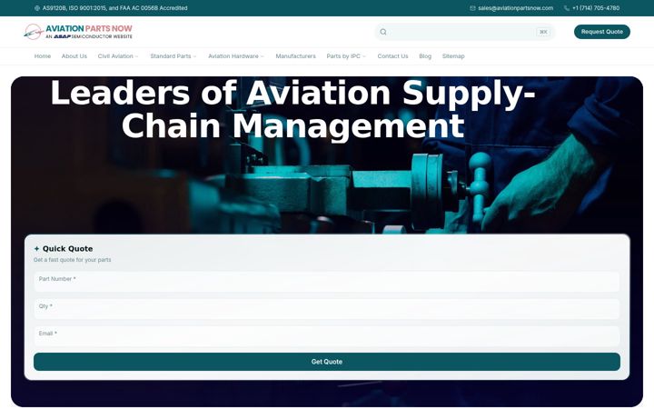 Screenshot of aviationpartsnow.com