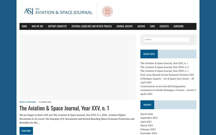 Screenshot of aviationspacejournal.com