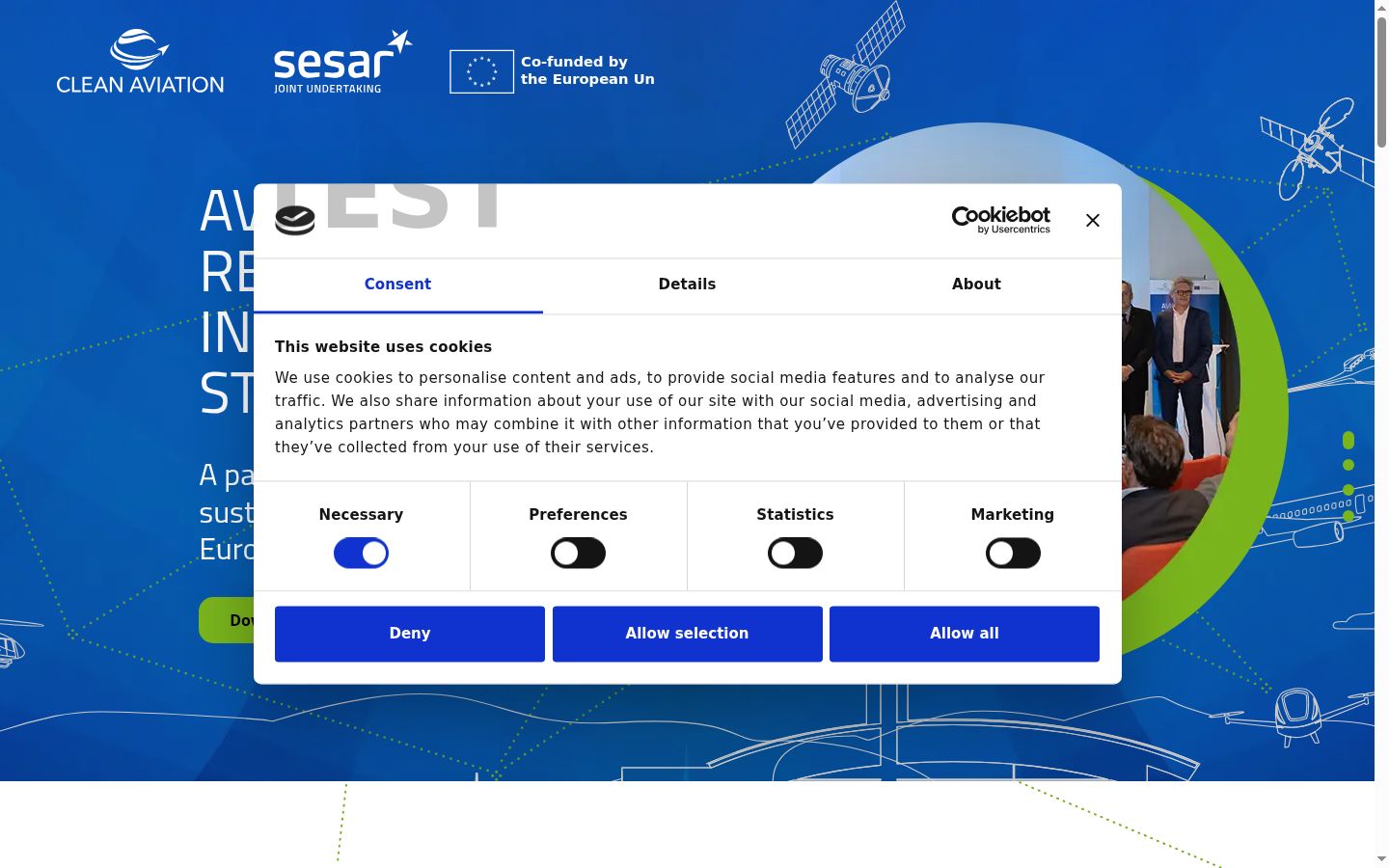 Screenshot of the consent banner shown before any interaction