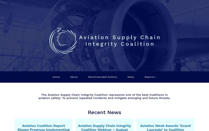 Screenshot of aviationsupplychainintegrity.com