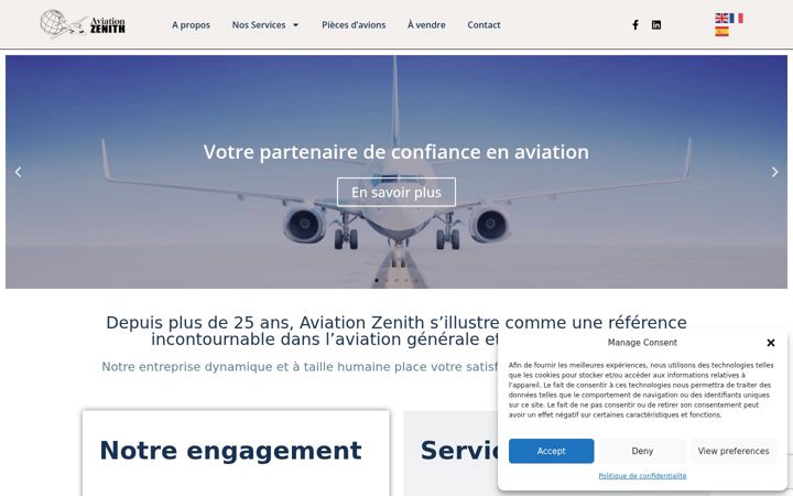 Screenshot of aviationzenith.com