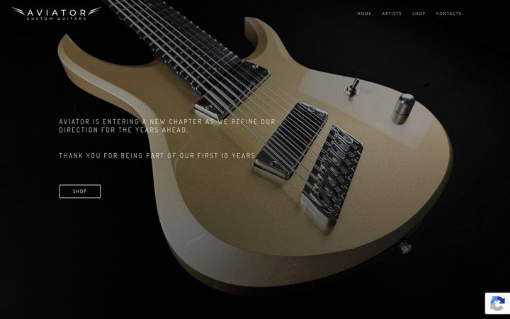 Screenshot of aviator-guitars.com