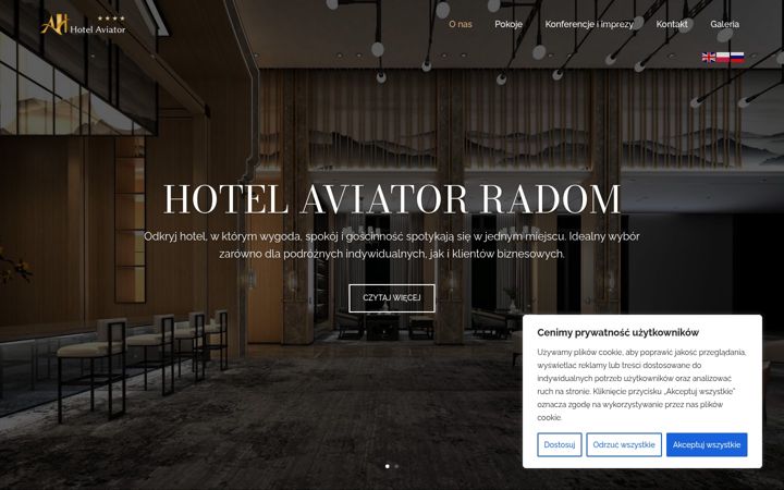 Screenshot of aviator-hotel.com.pl