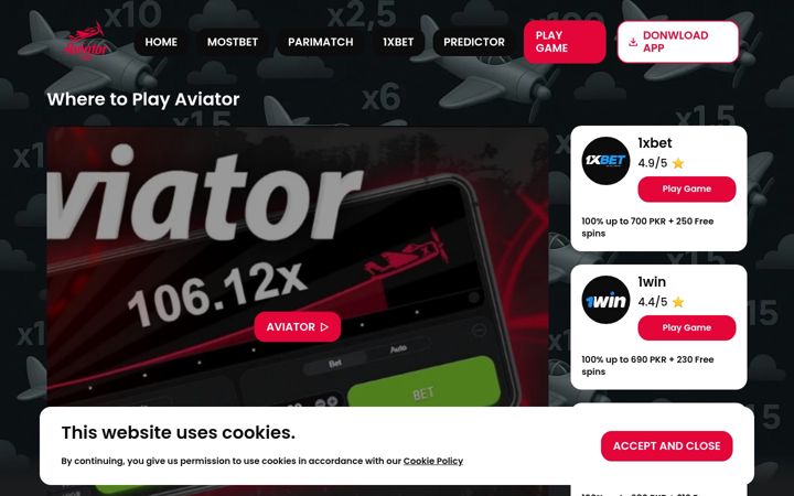 Screenshot of aviator.net.pk