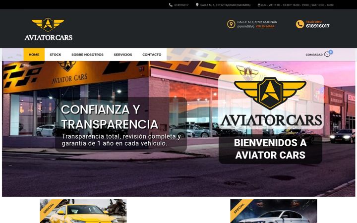 Skjermbilde av aviatorcar.es