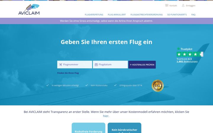 Screenshot of aviclaim.de