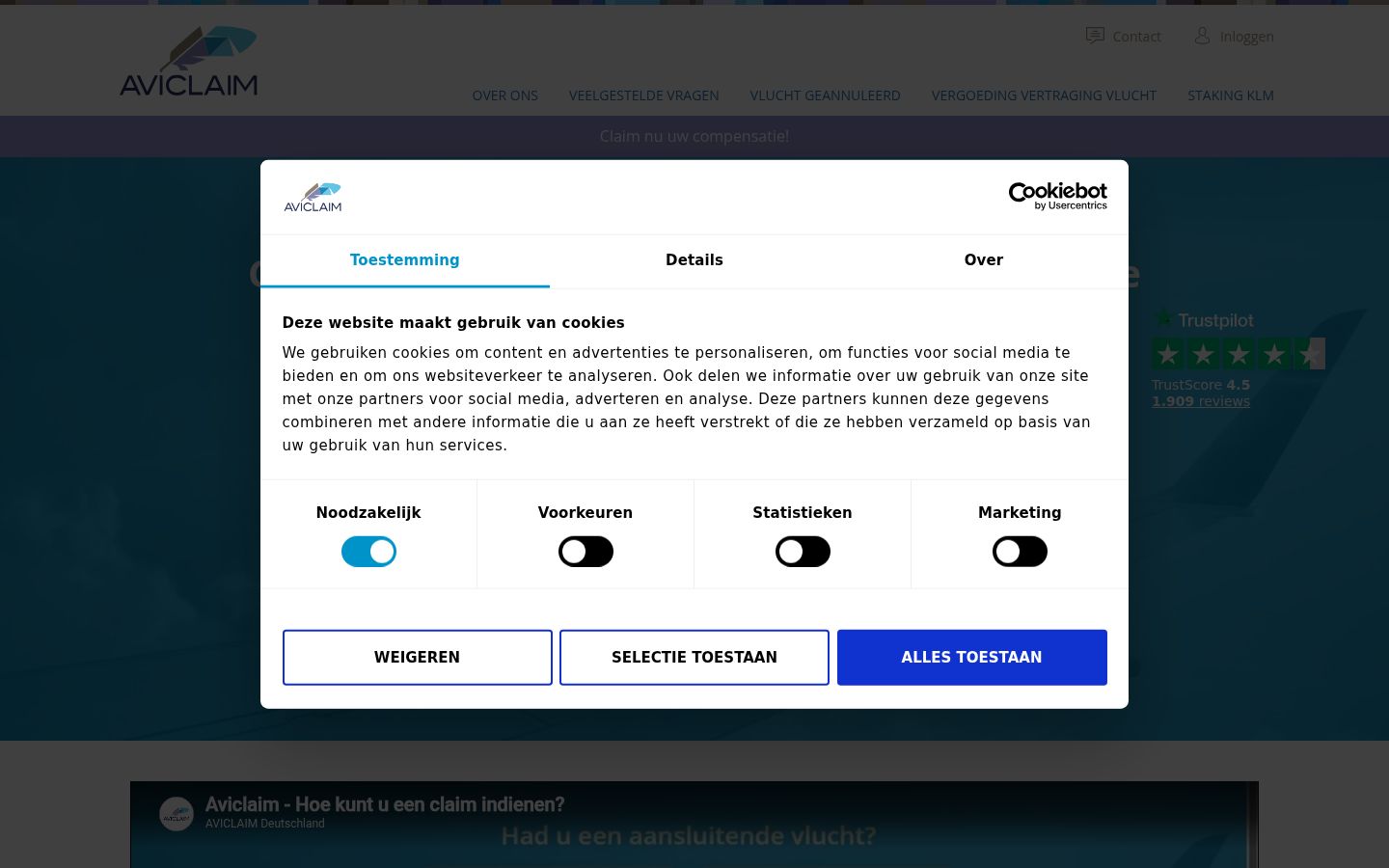 Screenshot tal-banner tal-kunsens muri qabel kwalunkwe interazzjoni