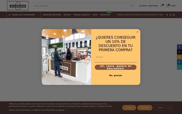Screenshot of avicontienda.com